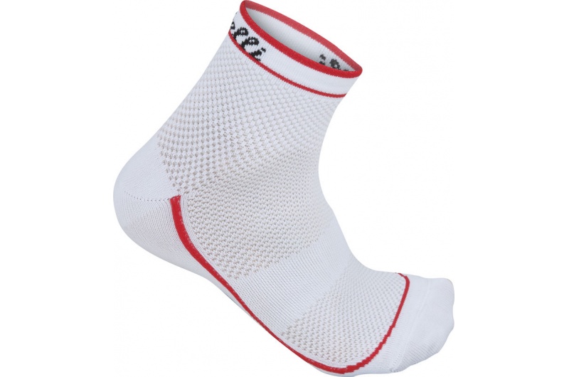 CASTELLI ponožky Promessa  bílá/červená 