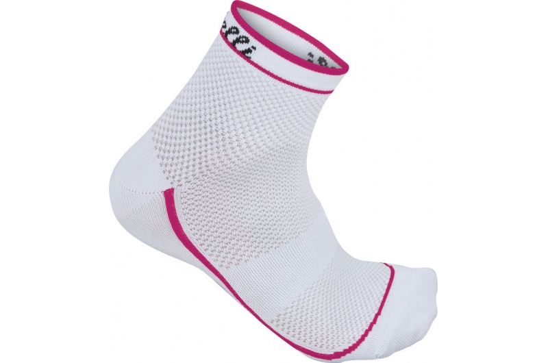 CASTELLI ponožky Promessa bílá/růžová