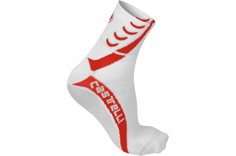 CASTELLI ponožky Curva 6cm červená/bílá