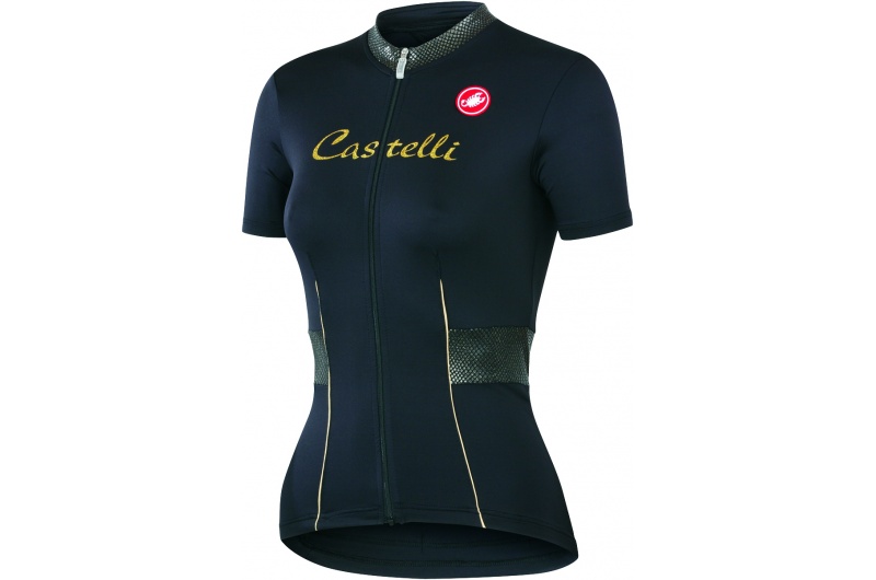 CASTELLI dres dámský krátký rukáv Coco černá/zlatá